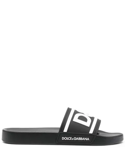 DOLCE & GABBANA BLACK LOGO SLIDES
