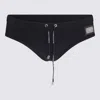 DOLCE & GABBANA DOLCE & GABBANA BLACK LOGO SLIP BEACHWEAR