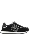 Dolce & Gabbana Dg Cushion Sneakers In Calfskin And Fabric In Multi