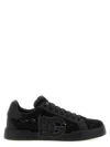 Dolce & Gabbana 'strobel Lace Overlay Round Toe Sneakers' In Black
