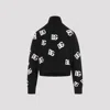 Dolce & Gabbana Intarsia-knit Logo Virgin Wool Jumper In Black