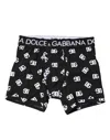 Dolce & Gabbana Black Logo Waist Regular Boxer Brief Underwear In Black