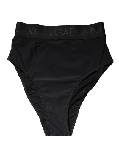 Dolce & Gabbana Black Logo Waistband High Brief Underwear