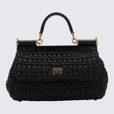 Dolce & Gabbana Black Long Sicily Top Handle Bag