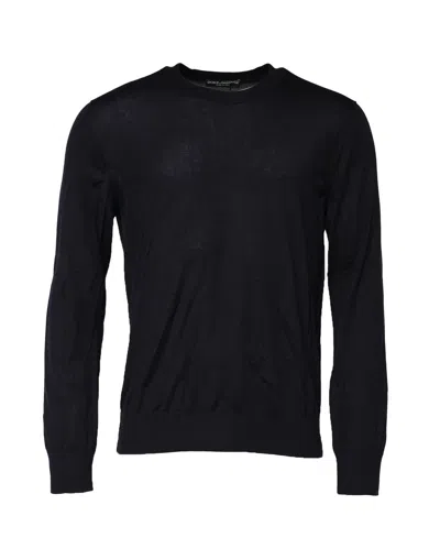 Pre-owned Dolce & Gabbana Black Long Sleeve Crewneck Pullover Men's Sweater ()