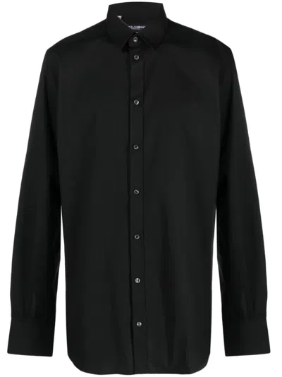 DOLCE & GABBANA BLACK LONG-SLEEVE SHIRT
