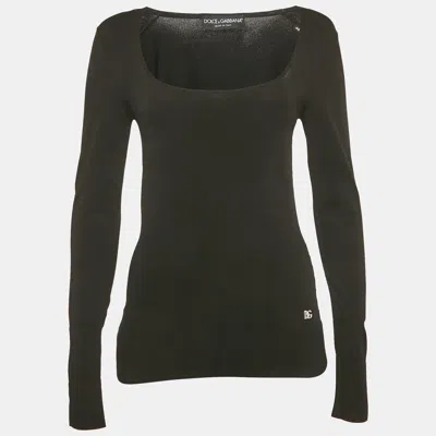 Pre-owned Dolce & Gabbana Black Long Sleeve Stretch Top M