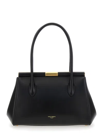 DOLCE & GABBANA BLACK MARLENE SATCHEL BAG