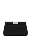 DOLCE & GABBANA BLACK MARLENE SMALL SATIN CLUTCH BAG