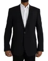 Dolce & Gabbana Black Slim Fit Coat Jacket Martini Blazer In Black