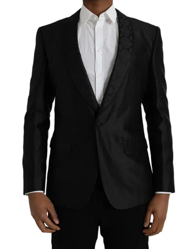 Dolce & Gabbana Black Martini Single Breasted Coat Blazer