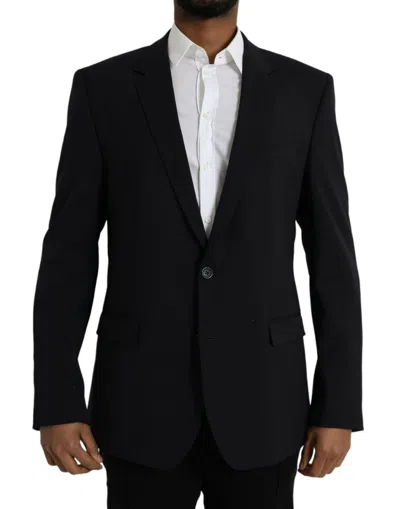 Dolce & Gabbana Black Martini Single Breasted Coat Blazer