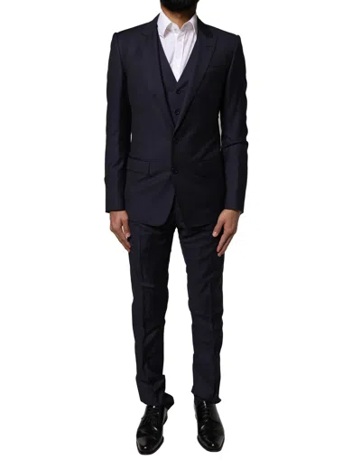 Dolce & Gabbana Black Martini Wool 3 Piece Formal Men Suit