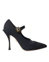 Dolce & Gabbana Black Socks Stretch Crystal Pumps Shoes