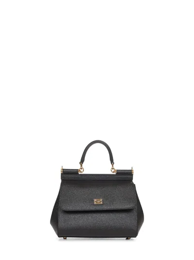 Dolce & Gabbana Black Medium Sicily Handbag