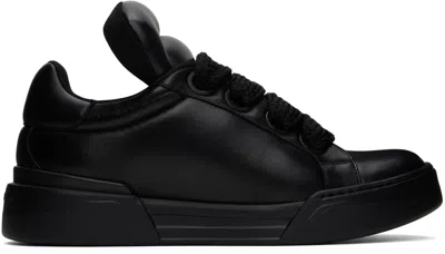 Dolce & Gabbana Black Mega Skate Sneakers In 80999 Nero