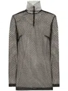 Dolce & Gabbana Sheer Mesh Sleeveless High Neck Top In Black
