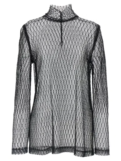 DOLCE & GABBANA BLACK MESH BLOUSE