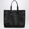 Dolce & Gabbana Rectangular Woven Crochet Tote Bag Handles In Black