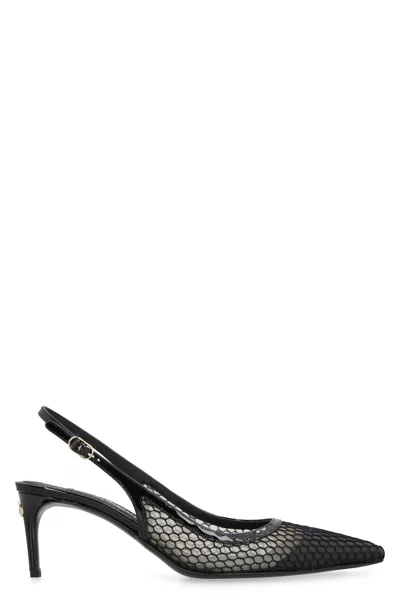 DOLCE & GABBANA DOLCE & GABBANA  BLACK MESH SLINGBACK
