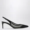 Dolce & Gabbana Vernice Patent Leather-trimmed Mesh Slingback Pumps In Black