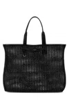 Dolce & Gabbana Rectangular Woven Crochet Tote Bag Handles In Black