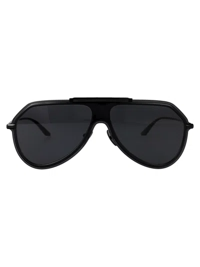 Dolce & Gabbana Black Metal Sunglasses In Metallic