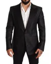 Dolce & Gabbana Black Metallic Slim Jacket Tuxedo Men's Blazer In Black
