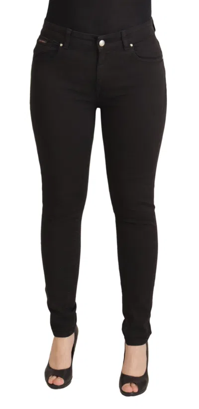 Dolce & Gabbana Black Mid Waist Skinny Denim Cotton Women's Jeans