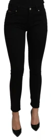 Dolce & Gabbana Black Skinny Denim Cotton Stretch Trouser Jeans In Black