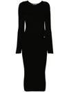 Dolce & Gabbana Jersey Calf-length Dress With Dg Logo Details In Black