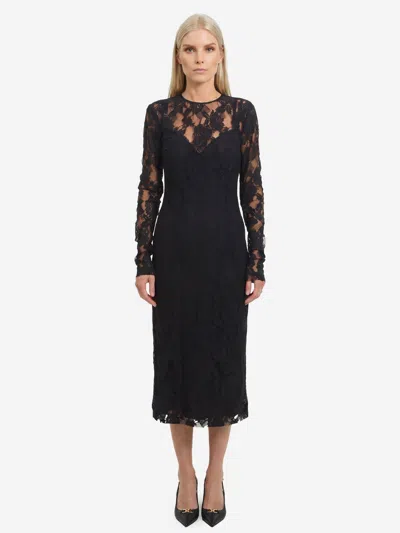 Dolce & Gabbana Black Midi Lace Dress