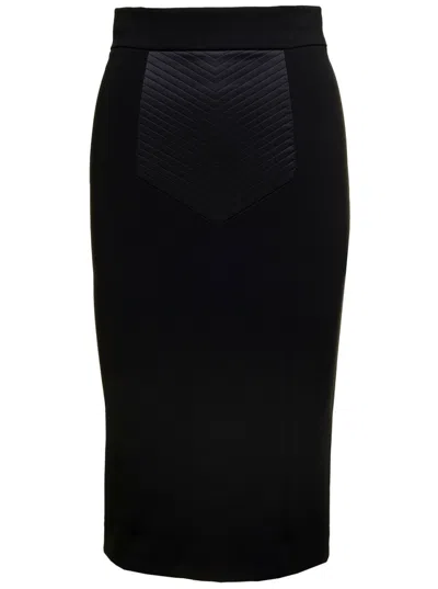DOLCE & GABBANA BLACK MIDI SKIRT