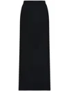 Dolce & Gabbana Cady Calf-length Skirt With Slits In Black