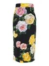 Dolce & Gabbana Multicolor Shirt With Oversize Pointed Collar And All-over Floral Motif In Silk Stretch Woman