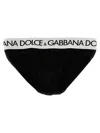 Dolce & Gabbana Black Midi Stretch Cotton Brief In Black