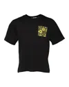 Dolce & Gabbana Black Printed Pocket Cotton Crewneck T-shirt In Black