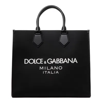 DOLCE & GABBANA DOLCE & GABBANA BLACK MIXED MATERIAL BAGS
