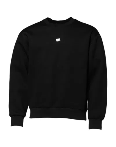 Pre-owned Dolce & Gabbana Black Modal Dg Logo Plaque Pullover Men's Sweater ()