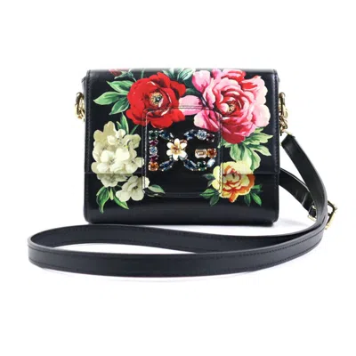 Pre-owned Dolce & Gabbana Black Multi-color Leather Shoulder Bag () In Black, Multi-color