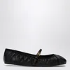 Dolce & Gabbana Black Ballerinas With Metallic Logo And Strap In Leather Woman In Black