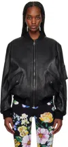 Dolce & Gabbana Black Nappa Leather Bomber Jacket In N0000 Nero