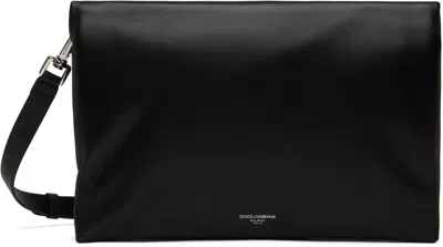Dolce & Gabbana Black Nappa Leather Crossbody Bsag In 80999 Nero