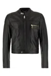 Dolce & Gabbana Zip-up Leather Biker Jacket In N0000