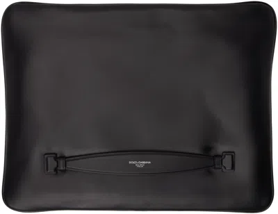 Dolce & Gabbana Black Nappa Leather Pouch In 80999 Nero