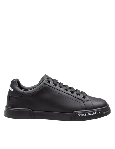 Dolce & Gabbana Black Portofino Sneakers In Schwarz