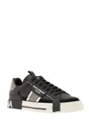 DOLCE & GABBANA BLACK NS1 LOW TOP SNEAKERS IN CALF LEATHER MAN