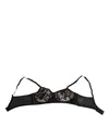 Dolce & Gabbana Black Nude Floral Lace Sheer Bra Underwear
