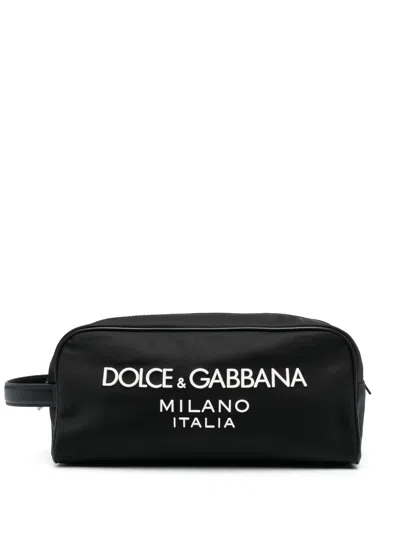 Dolce & Gabbana Black Nylon Beauty Case In White