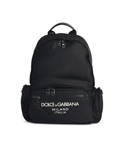 DOLCE & GABBANA DOLCE & GABBANA BLACK NYLON BLEND BACKPACK